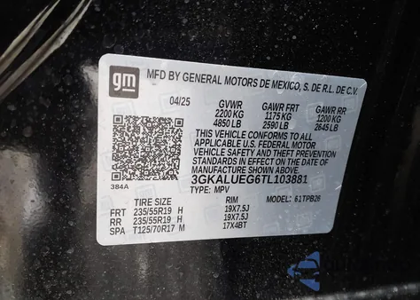 2026 GMC Terrain Awd Elevation из США, поврежденный, VIN 3GKALUEG6TL103881